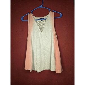 Ocean Drive Tank Top Criss Cross Neck Sleeveless Trapeze Hem Casual Blouse